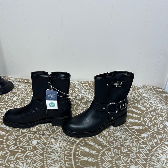 Universal Thread Shoes - Universal Thread Black Combat Boots with Silver Hardware
